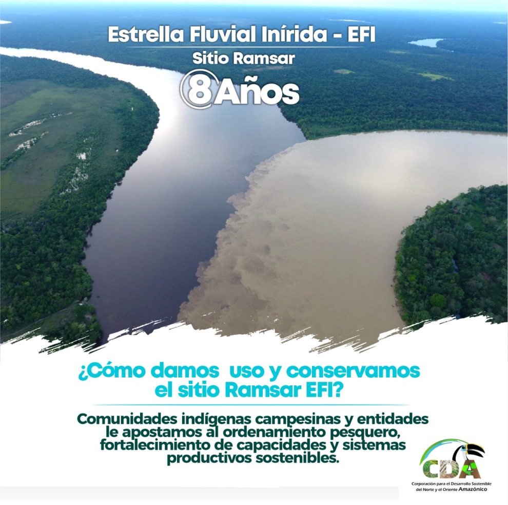 imagen alusiva a  Hoy conmemoramos el cumpleaños #8 de la Estrella Fluvial de Inírida - EFI