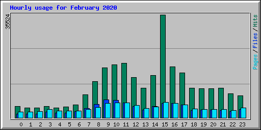Hourly usage for February 2020
