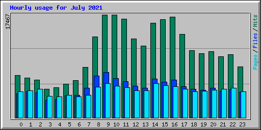 Hourly usage for July 2021