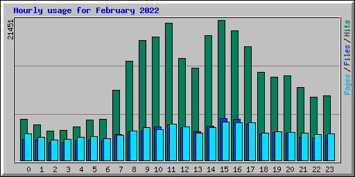Hourly usage for February 2022