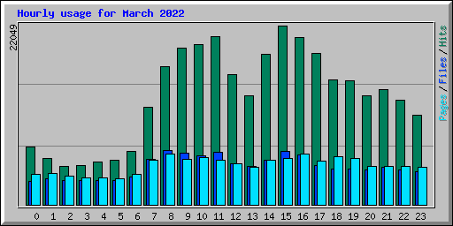 Hourly usage for March 2022